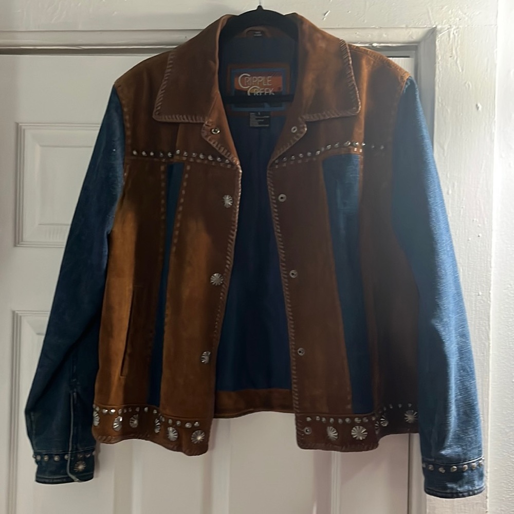 Vintage 90s western Cripple creek concho denim jacket